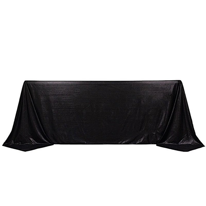 90"x132" Polyester Rectangular Tablecloth with Sequin Dots TAB_SHIM_90132_BLK