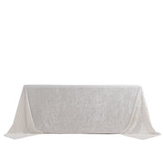 90"x132" Premium Velvet Rectangular Tablecloth TAB_VEL01_90132_WHT