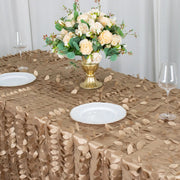 90"x132" Taffeta Rectangular Tablecloth with Leaf Petals Design