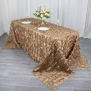 90"x132" Taffeta Rectangular Tablecloth with Leaf Petals Design