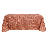 90"x132" Taffeta Rectangular Tablecloth with Leaf Petals Design TAB_LEAF_90132_TERC