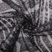 90"x132" Tulle Rectangular Tablecloth with Sequins and Geometric Pattern