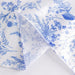 90"x156" Chinoiserie Floral Print Satin Rectangular Tablecloth - White and Blue TAB_STN_FLOR_90156_BLUE