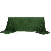 90"x156" Fringe Shag Polyester Rectangular Tablecloth TAB_STR02_90156_GRN
