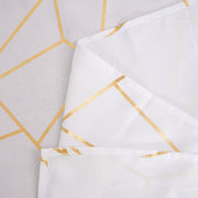 90"x156" Polyester Rectangular Tablecloth with Metallic Geometric Pattern