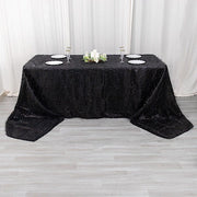 90"x156" Polyester Rectangular Tablecloth with Metallic Tinsel