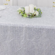 90"x156" Polyester Rectangular Tablecloth with Metallic Tinsel