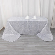 90"x156" Polyester Rectangular Tablecloth with Metallic Tinsel