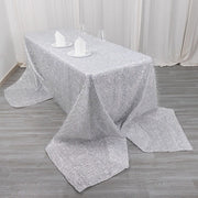 90"x156" Polyester Rectangular Tablecloth with Metallic Tinsel