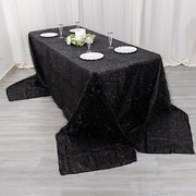 90"x156" Polyester Rectangular Tablecloth with Metallic Tinsel