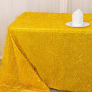 90"x156" Polyester Rectangular Tablecloth with Metallic Tinsel