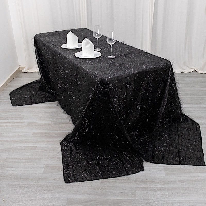 90"x156" Polyester Rectangular Tablecloth with Metallic Tinsel
