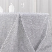 90"x156" Polyester Rectangular Tablecloth with Metallic Tinsel