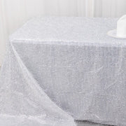 90"x156" Polyester Rectangular Tablecloth with Metallic Tinsel