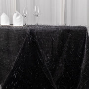 90"x156" Polyester Rectangular Tablecloth with Metallic Tinsel