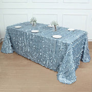 90"x156" Taffeta Rectangular Tablecloth with 3D Leaves Design