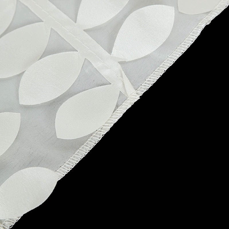 90"x156" Taffeta Rectangular Tablecloth with 3D Leaves Design