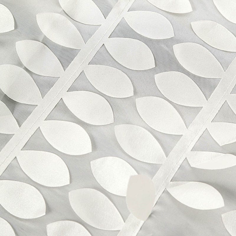 90"x156" Taffeta Rectangular Tablecloth with 3D Leaves Design