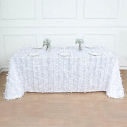90"x156" Taffeta Rectangular Tablecloth with 3D Leaves Design