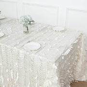 90"x156" Taffeta Rectangular Tablecloth with 3D Leaves Design