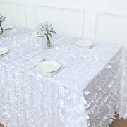 90"x156" Taffeta Rectangular Tablecloth with 3D Leaves Design