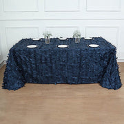 90"x156" Taffeta Rectangular Tablecloth with 3D Leaves Design