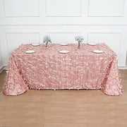 90"x156" Taffeta Rectangular Tablecloth with 3D Leaves Design