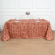 90"x156" Taffeta Rectangular Tablecloth with 3D Leaves Design