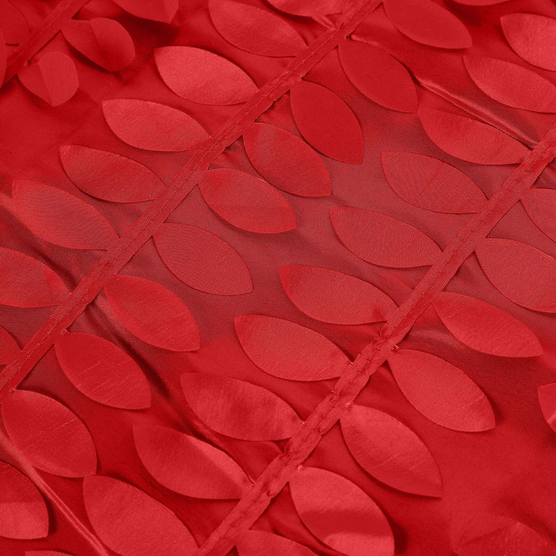 90"x156" Taffeta Rectangular Tablecloth with 3D Leaves Design