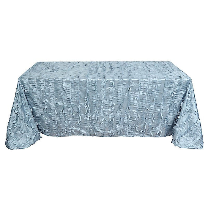 90"x156" Taffeta Rectangular Tablecloth with 3D Leaves Design TAB_LEAF_90156_086