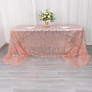 90"x156" Wave Mesh Rectangular Tablecloth with Embroidered Sequins