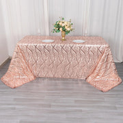 90"x156" Wave Mesh Rectangular Tablecloth with Embroidered Sequins