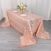 90"x156" Wave Mesh Rectangular Tablecloth with Embroidered Sequins