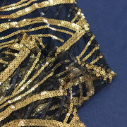 90"x156" Wave Mesh Rectangular Tablecloth with Embroidered Sequins