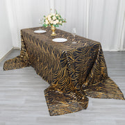 90"x156" Wave Mesh Rectangular Tablecloth with Embroidered Sequins