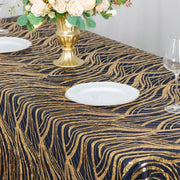 90"x156" Wave Mesh Rectangular Tablecloth with Embroidered Sequins