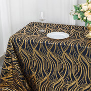 90"x156" Wave Mesh Rectangular Tablecloth with Embroidered Sequins