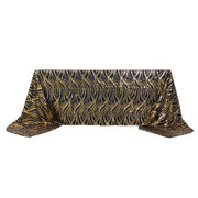 90"x156" Wave Mesh Rectangular Tablecloth with Embroidered Sequins TAB_02_WAVE_90156_047
