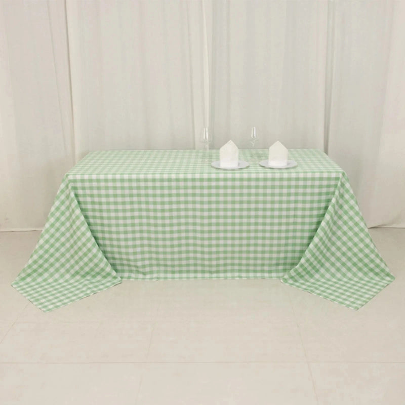 90x132" Checkered Gingham Polyester Tablecloth