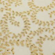 90x156" Sequin Leaf Embroidered Tulle Rectangular Tablecloth