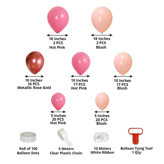 94 Biodegradable Latex Balloon Garland Kit - Rose Gold Pink BLOON_BIO_KIT04_PKRG