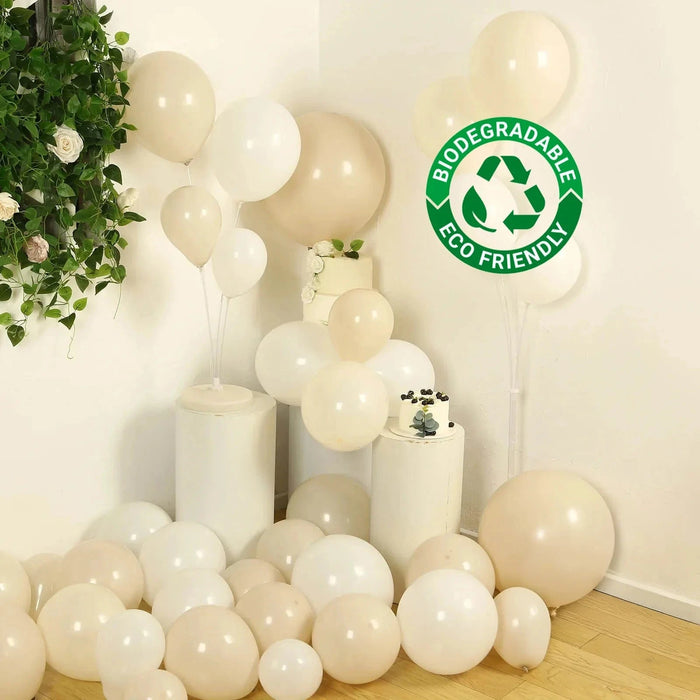 95 Biodegradable Balloon Garland -White Beige BLOON_BIO_KIT12_WH081
