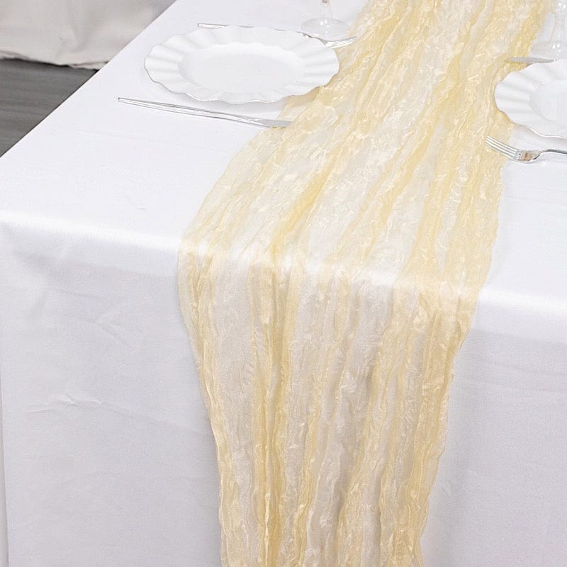9ft Sheer Crinkled Organza Table Runner