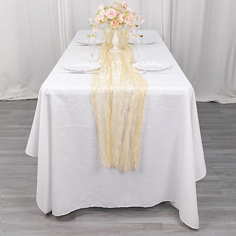 9ft Sheer Crinkled Organza Table Runner