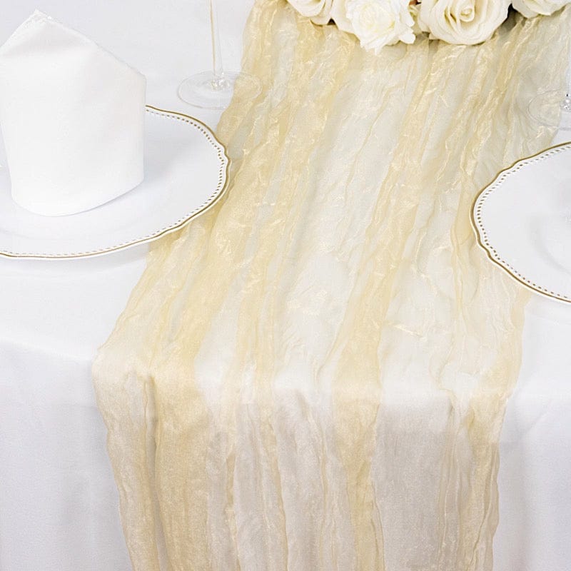 9ft Sheer Crinkled Organza Table Runner