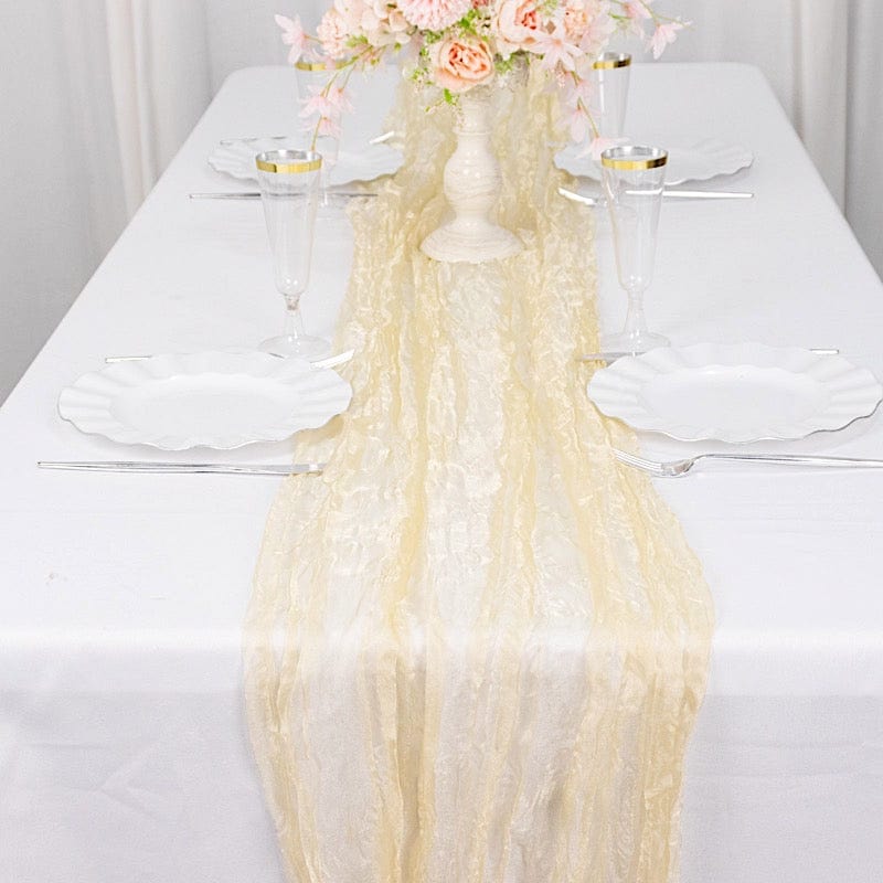 9ft Sheer Crinkled Organza Table Runner