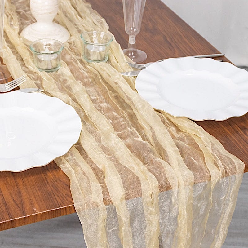 9ft Sheer Crinkled Organza Table Runner