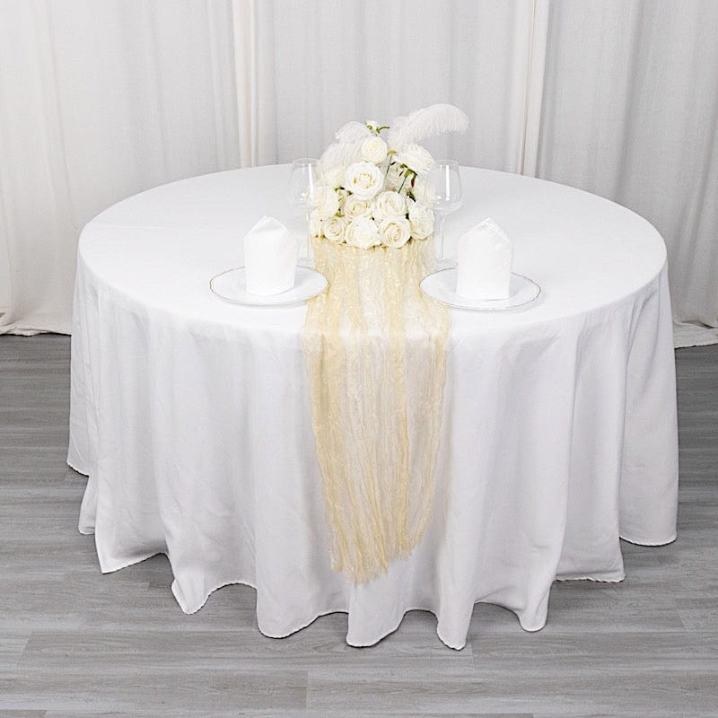9ft Sheer Crinkled Organza Table Runner