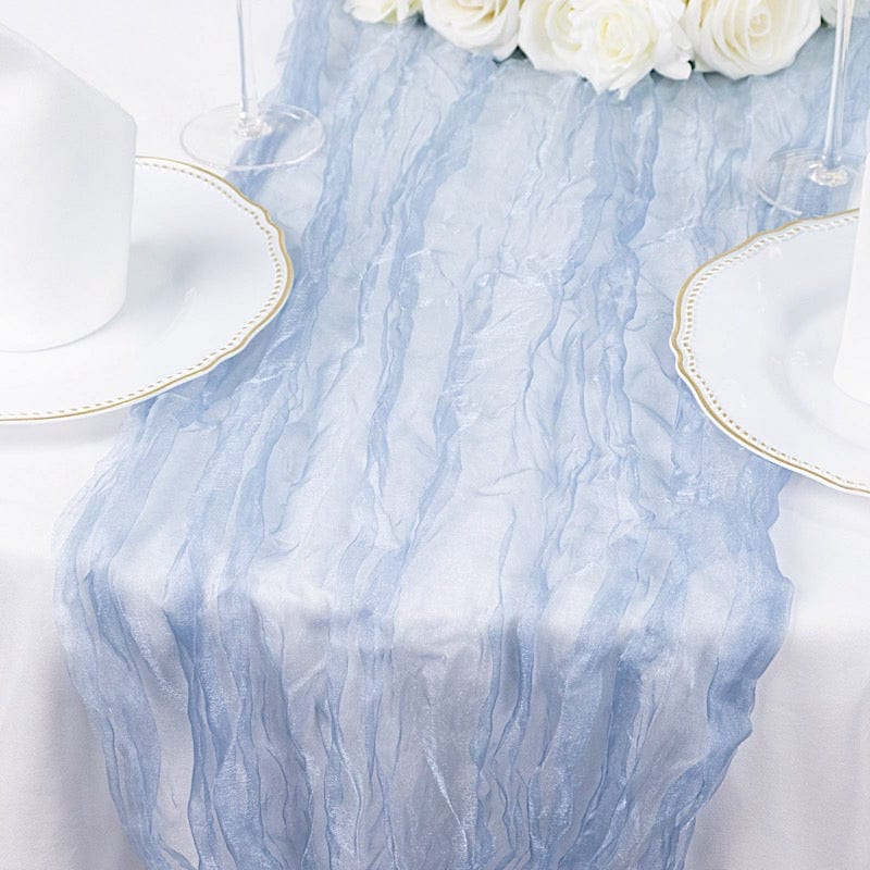 9ft Sheer Crinkled Organza Table Runner