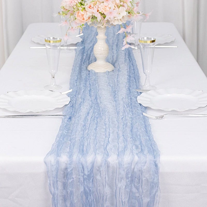 9ft Sheer Crinkled Organza Table Runner